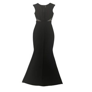 WINDSOR | Long Black Dress with Mesh Cut Out | Size S